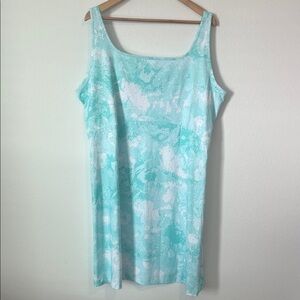 COLUMBIA Blue & White Printed Athletic Dress